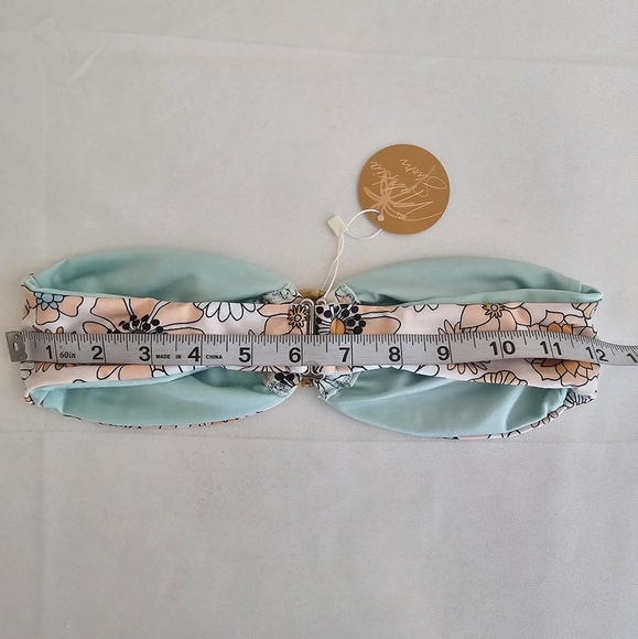 NWT Mahina Swim Floral Bandeau Bikini Top XS Handmade in Bali - Picture 7 of 9